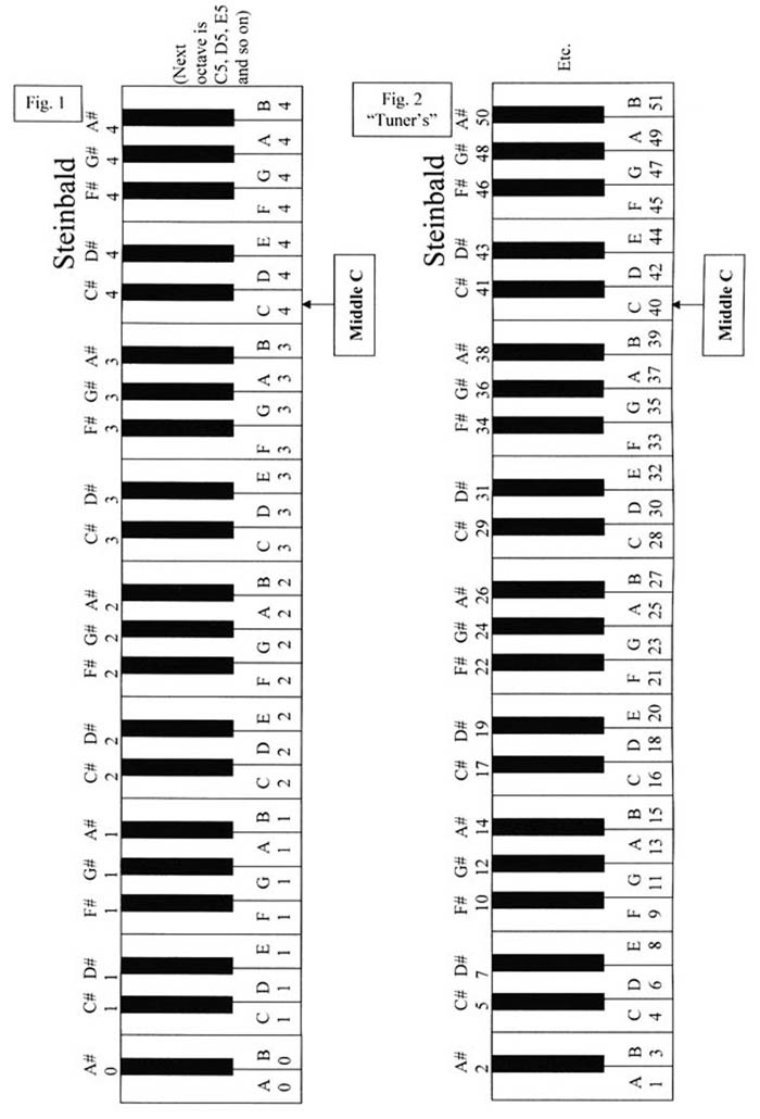 piano keys actual size in inches